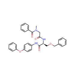 CN(CC(=O)N[C@@H](COCc1ccccc1)C(=O)Nc1ccc(Oc2ccccc2)cc1)C(=O)c1ccccc1 ZINC000084633146