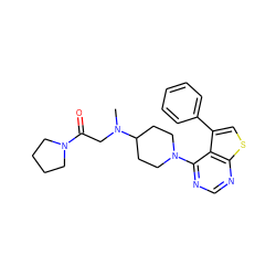 CN(CC(=O)N1CCCC1)C1CCN(c2ncnc3scc(-c4ccccc4)c23)CC1 ZINC000653768313