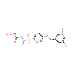 CN(CC(=O)NO)S(=O)(=O)c1ccc(OCc2cc(Br)cc(Br)c2)cc1 ZINC000096284914