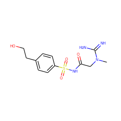 CN(CC(=O)NS(=O)(=O)c1ccc(CCO)cc1)C(=N)N ZINC000027193231