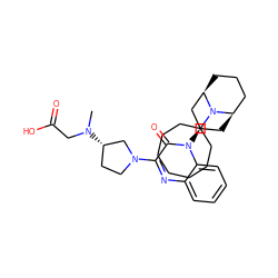 CN(CC(=O)O)[C@H]1CCN(c2nc3ccccc3n([C@@H]3C[C@@H]4CCC[C@H](C3)N4C3CCCCCCC3)c2=O)C1 ZINC000143914573