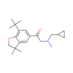 CN(CC(=O)c1cc(C(C)(C)C)c2c(c1)C(C)(C)CO2)CC1CC1 ZINC000013779216