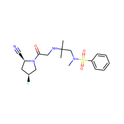 CN(CC(C)(C)NCC(=O)N1C[C@@H](F)C[C@H]1C#N)S(=O)(=O)c1ccccc1 ZINC000040937525