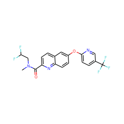 CN(CC(F)F)C(=O)c1ccc2cc(Oc3ccc(C(F)(F)F)cn3)ccc2n1 ZINC001772656859