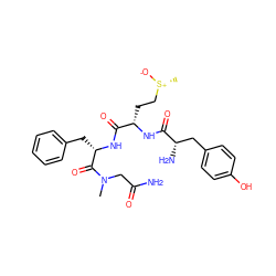 CN(CC(N)=O)C(=O)[C@H](Cc1ccccc1)NC(=O)[C@H](CC[S@@+](C)[O-])NC(=O)[C@@H](N)Cc1ccc(O)cc1 ZINC000029326100