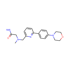 CN(CC(N)=O)Cc1cccc(-c2ccc(N3CCOCC3)cc2)n1 ZINC001772586443