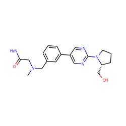 CN(CC(N)=O)Cc1cccc(-c2cnc(N3CCC[C@@H]3CO)nc2)c1 ZINC001772615850