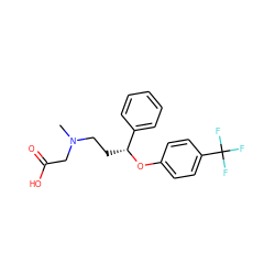 CN(CC[C@@H](Oc1ccc(C(F)(F)F)cc1)c1ccccc1)CC(=O)O ZINC000013816272