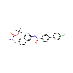 CN(CC1=Cc2ccc(NC(=O)c3ccc(-c4ccc(Cl)cc4)cc3)cc2CC1)C(=O)OC(C)(C)C ZINC000072113775