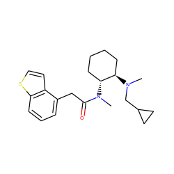 CN(CC1CC1)[C@@H]1CCCC[C@H]1N(C)C(=O)Cc1cccc2sccc12 ZINC000027894441