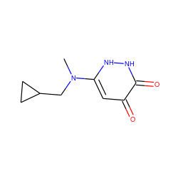 CN(CC1CC1)c1cc(=O)c(=O)[nH][nH]1 ZINC000206390735