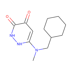 CN(CC1CCCCC1)c1cc(=O)c(=O)[nH][nH]1 ZINC000205731580