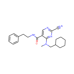 CN(CC1CCCCC1)c1nc(C#N)ncc1C(=O)NCCc1ccccc1 ZINC000040380056