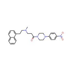 CN(CCC(=O)N1CCN(c2ccc([N+](=O)[O-])cc2)CC1)CCc1cccc2ccccc12 ZINC000040393687