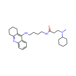 CN(CCC(=O)NCCCCNc1c2c(nc3ccccc13)CCCC2)C1CCCCC1 ZINC000299831410