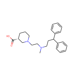 CN(CCC(c1ccccc1)c1ccccc1)CCN1CCC[C@@H](C(=O)O)C1 ZINC000022939387