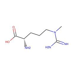 CN(CCC[C@H](N)C(=O)O)C(=N)N ZINC000005965552