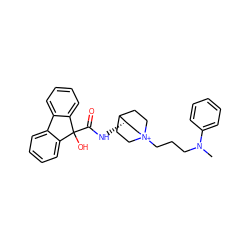 CN(CCC[N+]12CCC(CC1)[C@@H](NC(=O)C1(O)c3ccccc3-c3ccccc31)C2)c1ccccc1 ZINC000142267206