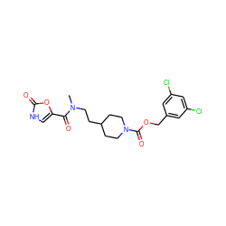 CN(CCC1CCN(C(=O)OCc2cc(Cl)cc(Cl)c2)CC1)C(=O)c1c[nH]c(=O)o1 ZINC000209485200