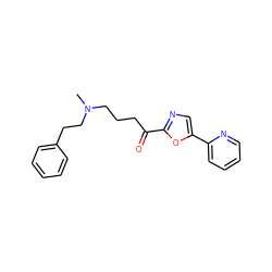 CN(CCCC(=O)c1ncc(-c2ccccn2)o1)CCc1ccccc1 ZINC000014980044