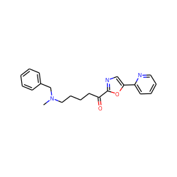 CN(CCCCC(=O)c1ncc(-c2ccccn2)o1)Cc1ccccc1 ZINC000014980050