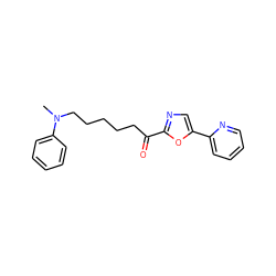 CN(CCCCCC(=O)c1ncc(-c2ccccn2)o1)c1ccccc1 ZINC000014980067