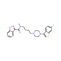 CN(CCCCN1CCN(c2csc3cc(F)ccc23)CC1)C(=O)c1noc2ccccc12 ZINC000003804610