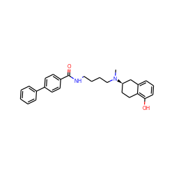 CN(CCCCNC(=O)c1ccc(-c2ccccc2)cc1)[C@@H]1CCc2c(O)cccc2C1 ZINC000026159494