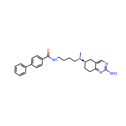 CN(CCCCNC(=O)c1ccc(-c2ccccc2)cc1)[C@@H]1CCc2nc(N)ncc2C1 ZINC000026654987