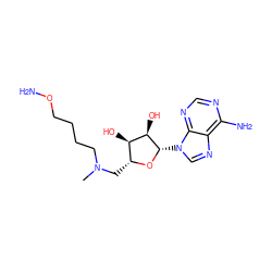 CN(CCCCON)C[C@H]1O[C@@H](n2cnc3c(N)ncnc32)[C@H](O)[C@@H]1O ZINC000032036703