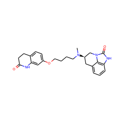 CN(CCCCOc1ccc2c(c1)NC(=O)CC2)[C@@H]1Cc2cccc3[nH]c(=O)n(c23)C1 ZINC001772584602