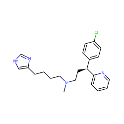 CN(CCCCc1c[nH]cn1)CC[C@@H](c1ccc(Cl)cc1)c1ccccn1 ZINC000001910667