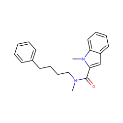 CN(CCCCc1ccccc1)C(=O)c1cc2ccccc2n1C ZINC000040864167