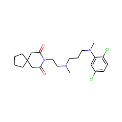 CN(CCCN(C)c1cc(Cl)ccc1Cl)CCN1C(=O)CC2(CCCC2)CC1=O ZINC000013560146