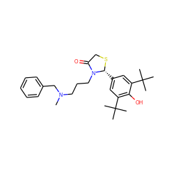 CN(CCCN1C(=O)CS[C@@H]1c1cc(C(C)(C)C)c(O)c(C(C)(C)C)c1)Cc1ccccc1 ZINC000013781680