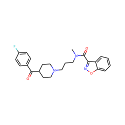 CN(CCCN1CCC(C(=O)c2ccc(F)cc2)CC1)C(=O)c1noc2ccccc12 ZINC000012356399