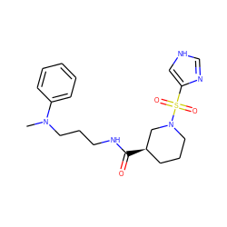 CN(CCCNC(=O)[C@@H]1CCCN(S(=O)(=O)c2c[nH]cn2)C1)c1ccccc1 ZINC000013131854