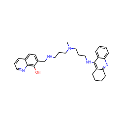 CN(CCCNCc1ccc2cccnc2c1O)CCCNc1c2c(nc3ccccc13)CCCC2 ZINC000053243593