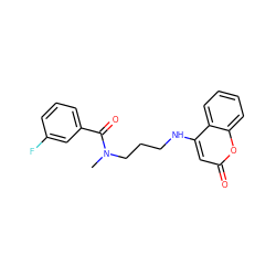 CN(CCCNc1cc(=O)oc2ccccc12)C(=O)c1cccc(F)c1 ZINC000101664998