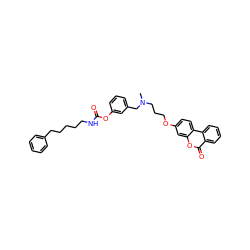 CN(CCCOc1ccc2c(c1)oc(=O)c1ccccc12)Cc1cccc(OC(=O)NCCCCCc2ccccc2)c1 ZINC000653837818