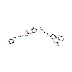 CN(CCCOc1ccc2c3c(c(=O)oc2c1)CCCC3)Cc1cccc(OC(=O)NCCCCCc2ccccc2)c1 ZINC000653835467