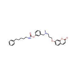 CN(CCCOc1ccc2ccc(=O)oc2c1)Cc1cccc(OC(=O)NCCCCCc2ccccc2)c1 ZINC000084757227