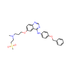 CN(CCCOc1ccc2ncnc(Nc3ccc(OCc4ccccc4)cc3)c2c1)CCS(C)(=O)=O ZINC000003941542