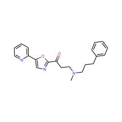 CN(CCCc1ccccc1)CCC(=O)c1ncc(-c2ccccn2)o1 ZINC000014980038