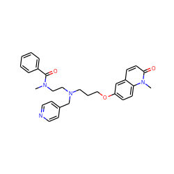 CN(CCN(CCCOc1ccc2c(ccc(=O)n2C)c1)Cc1ccncc1)C(=O)c1ccccc1 ZINC000205188319