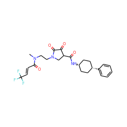 CN(CCN1CC(C(=O)N[C@H]2CC[C@@H](c3ccccc3)CC2)C(=O)C1=O)C(=O)/C=C/C(F)(F)F ZINC001772618974