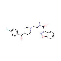 CN(CCN1CCC(C(=O)c2ccc(F)cc2)CC1)C(=O)c1noc2ccccc12 ZINC000013737880