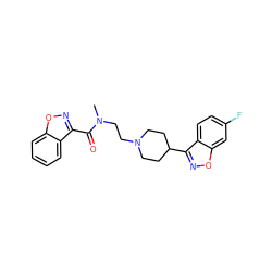 CN(CCN1CCC(c2noc3cc(F)ccc23)CC1)C(=O)c1noc2ccccc12 ZINC000013737885