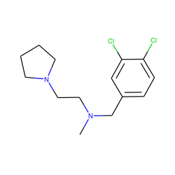 CN(CCN1CCCC1)Cc1ccc(Cl)c(Cl)c1 ZINC000022778702