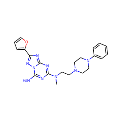 CN(CCN1CCN(c2ccccc2)CC1)c1nc(N)n2nc(-c3ccco3)nc2n1 ZINC000028380618